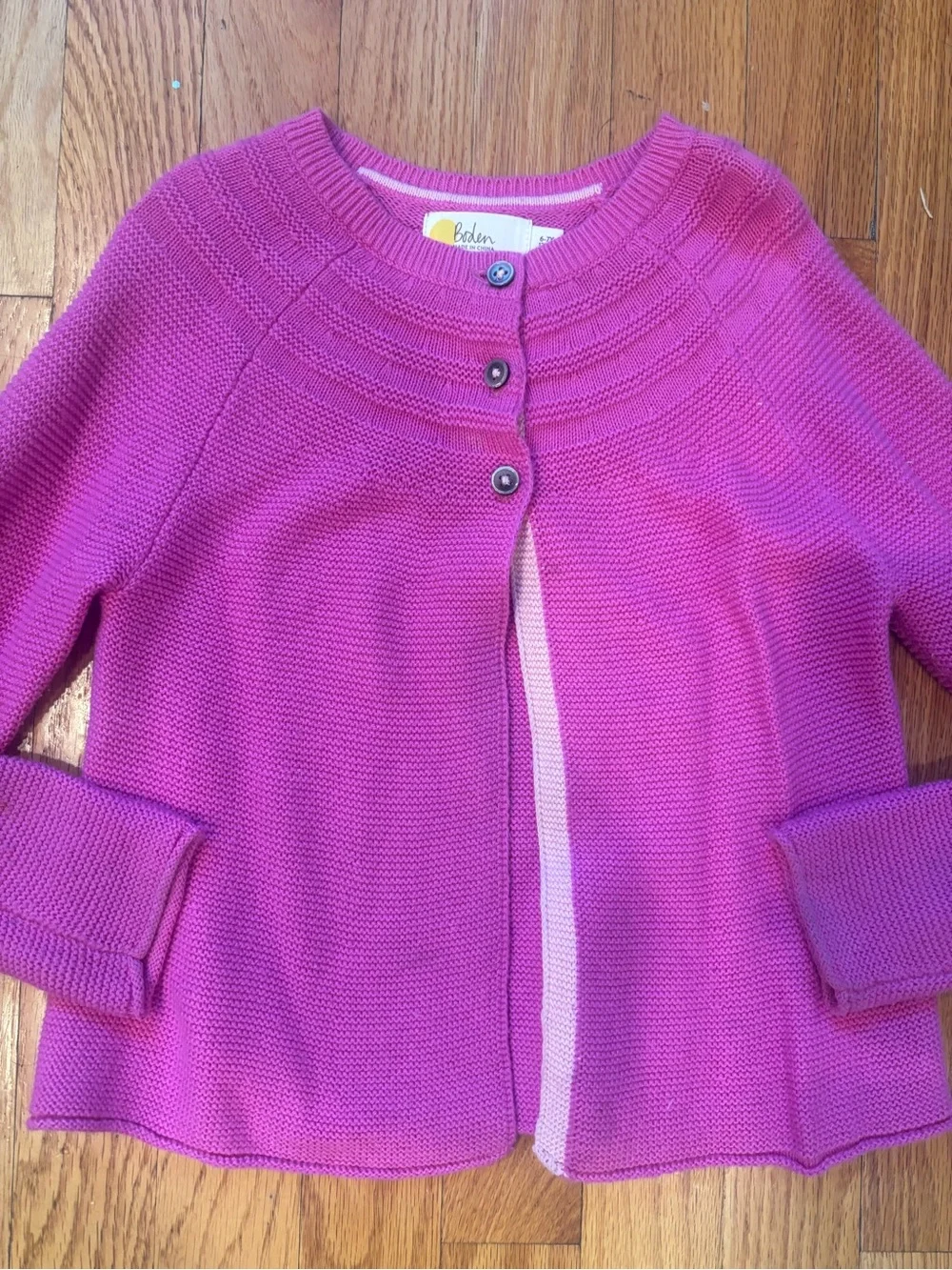 Mini Boden - Girls' Fuchsia Knit Cardigan - Sz 6-7Y